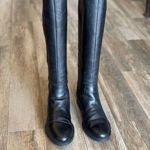 Black Leather Zippered Enzo Boots